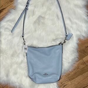 Coach Sky Blue Leather Shoulder Bag